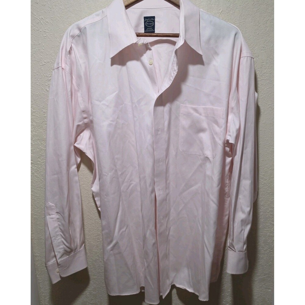 Joseph & Feiss Cotton Dress Shirt Pink No Iron 18.5 34/35